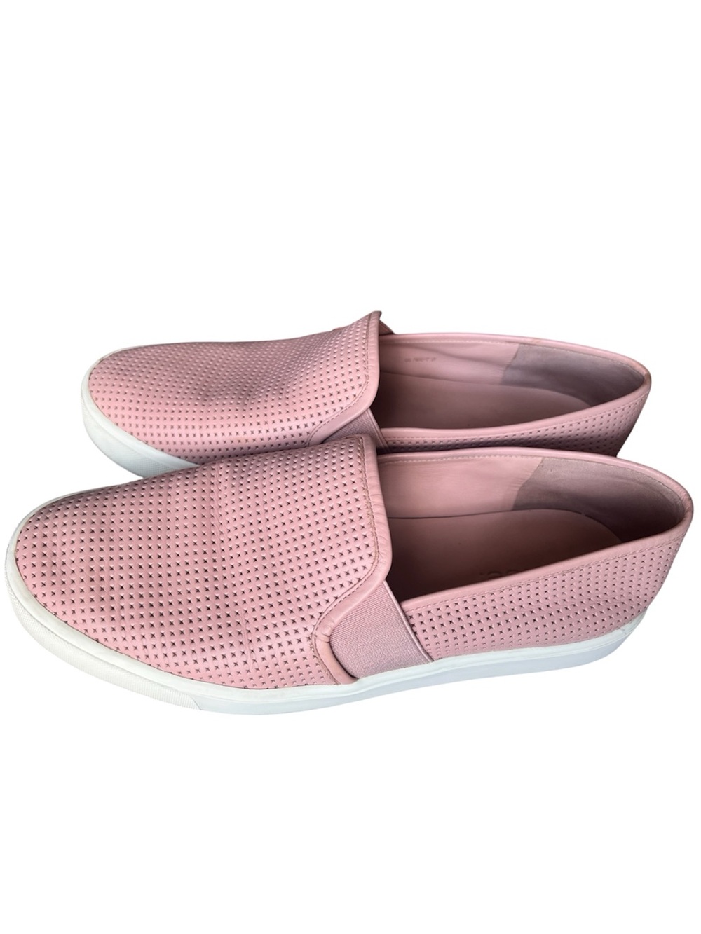 Vince Women’s Blair 5 Perforated Slip-On Casual Sneakers Rose Pink White Size 7
